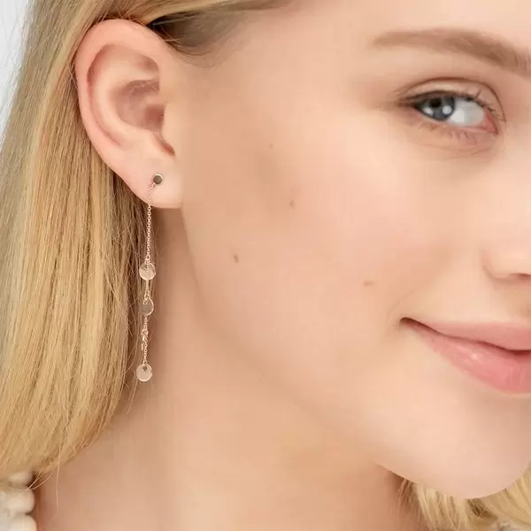 Leaf Jewelry Ohrringe Platelet Kette, 14 K Rosegold Begrenztes Angebot