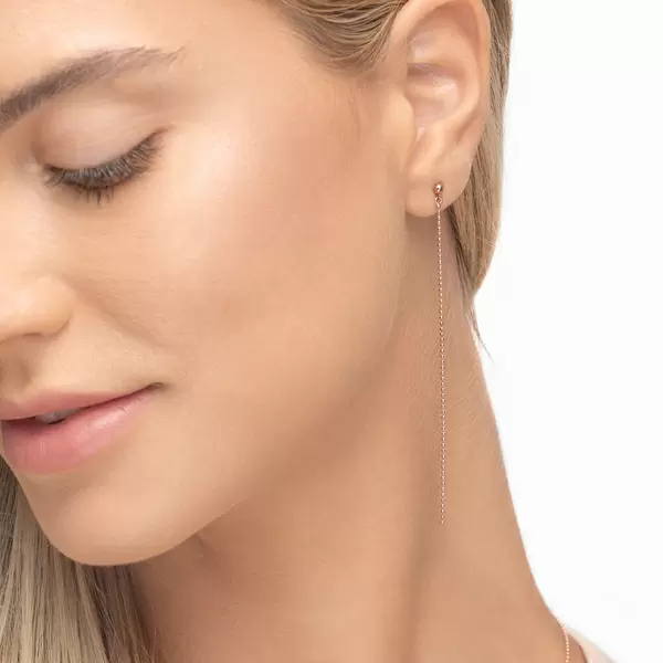 Leaf Jewelry Ohrringe Ball Chain, 14 K Rosegold Exklusivangebot