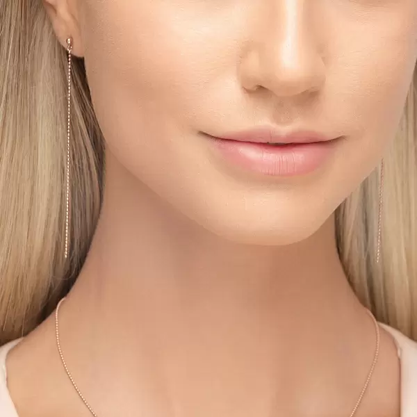 Leaf Jewelry Ohrringe Ball Chain, 14 K Rosegold Exklusivangebot
