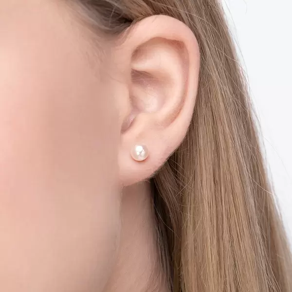 Leaf Jewelry Ohrstecker Perle, 6mm, 14 K Rosegold Preisnachlass