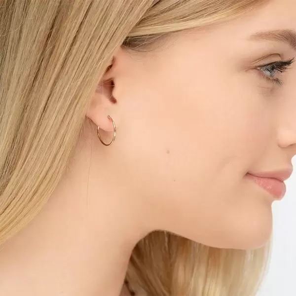 Leaf Jewelry Creole Rund S, 15mm, 14 K Rosegold Cyber Monday