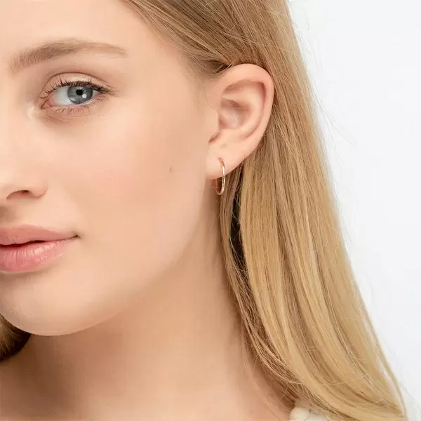 Leaf Jewelry Creole Rund S, 15mm, 14 K Rosegold Cyber Monday