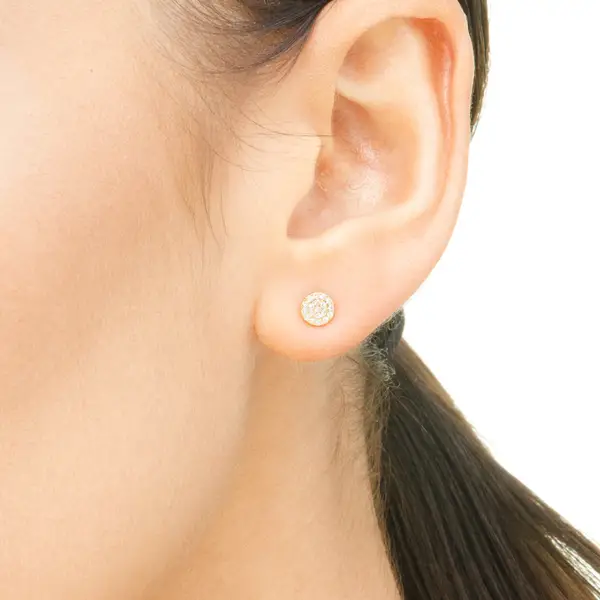 Leaf Jewelry Ohrringe Pavé mit Diamanten, 18 K Gelbgold Heißer Verkauf
