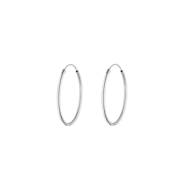 Leaf Jewelry Creole Rund M, 30mm, 14 K Weissgold Top Angebot
