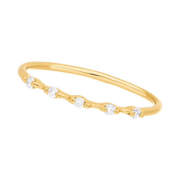 Leaf Jewelry Ring mit 5 Diamanten, 14K Gelbgold Online Outlet