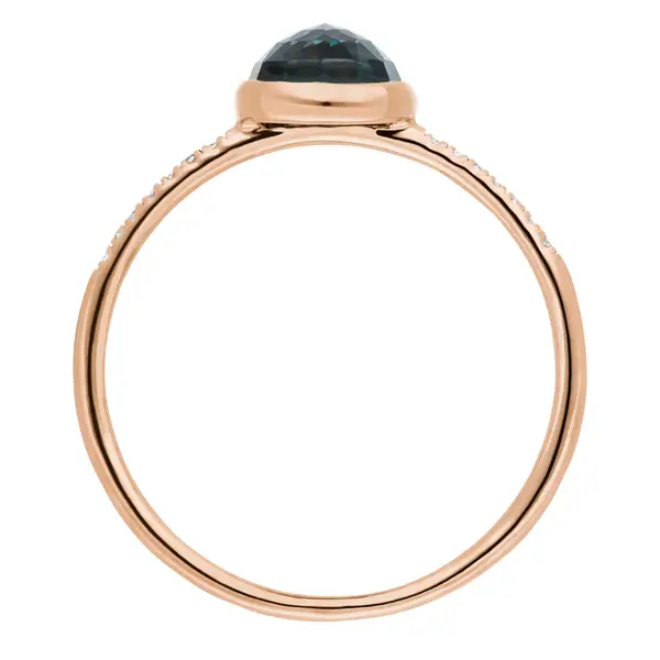 Leaf Jewelry Ring Blue Topas mit Diamanten, 14K Rosegold Exklusive Angebote