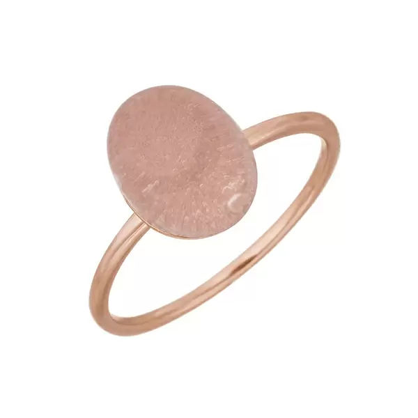 Leaf Jewelry Ring Cabochon II, 14 K Rosegold, Rosenquarz Neuheiten