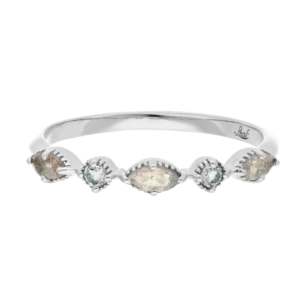 Leaf Jewelry Silber Ring, Oval Gems, Labradorit Kauf eins, bekomm eins gratis