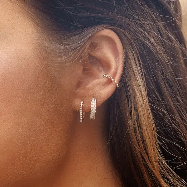 Leaf Jewelry Mini Creole Square mit Zirkonia, 18 K Gelbgold vergoldet Tägliche Deals
