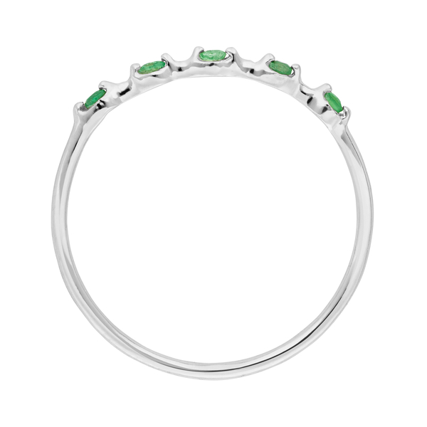 Leaf Jewelry Ring mit 5 Smaragden, 14K Weißgold Wochenangebot