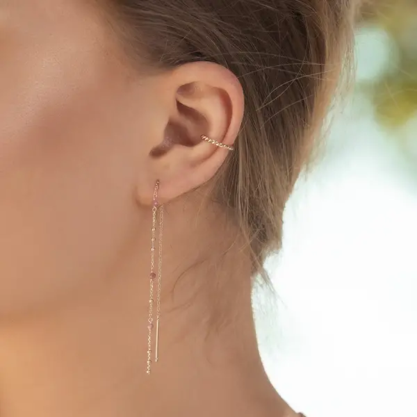 Leaf Jewelry Ohrhänger Flying Gems, Grüner Achat, 18 K Rosegold vergoldet Letzte 3 Tage