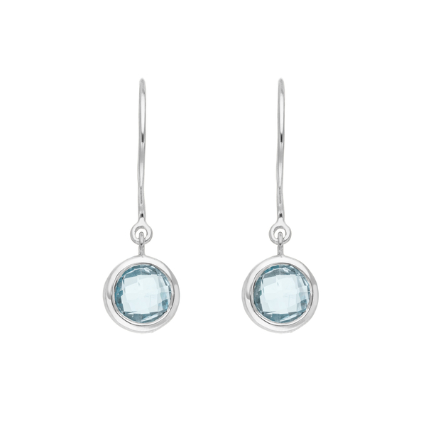 Leaf Jewelry Ohrhänger Solitär, Blauer Topaz, 925 Sterlingsilber Letzter Tag