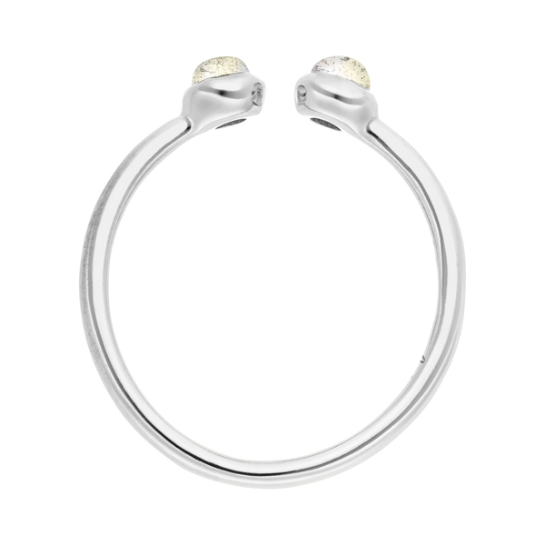 Leaf Jewelry Silber Open Ring, Labradorit Sonderangebot der Fabrik