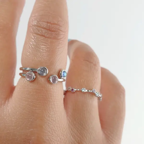 Leaf Jewelry Silber Open Ring, Labradorit Sonderangebot der Fabrik