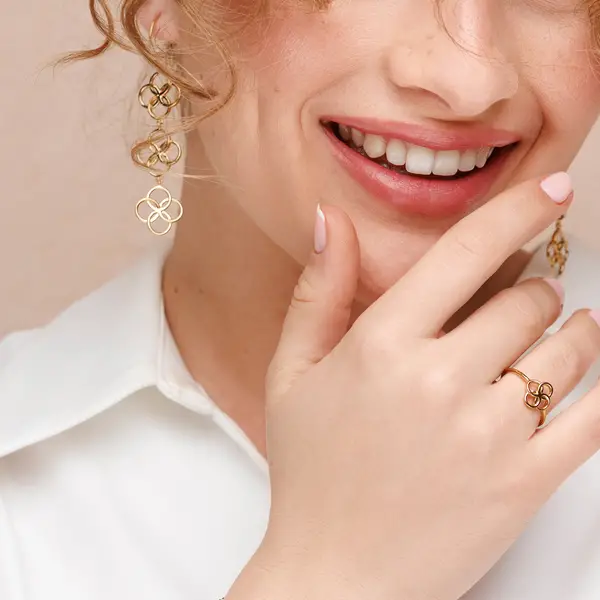 Leaf Jewelry Ohrhänger Clover Charm, 18 K Rosegold vergoldet Super Rabatt