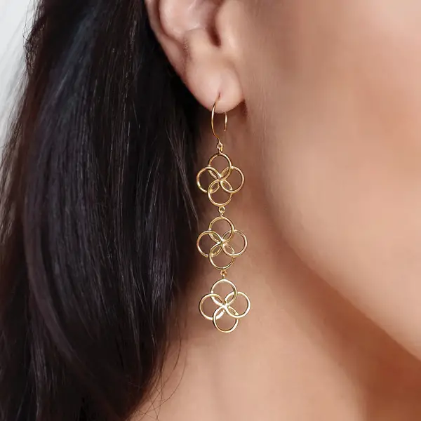 Leaf Jewelry Ohrhänger Clover Charm, 18 K Rosegold vergoldet Super Rabatt