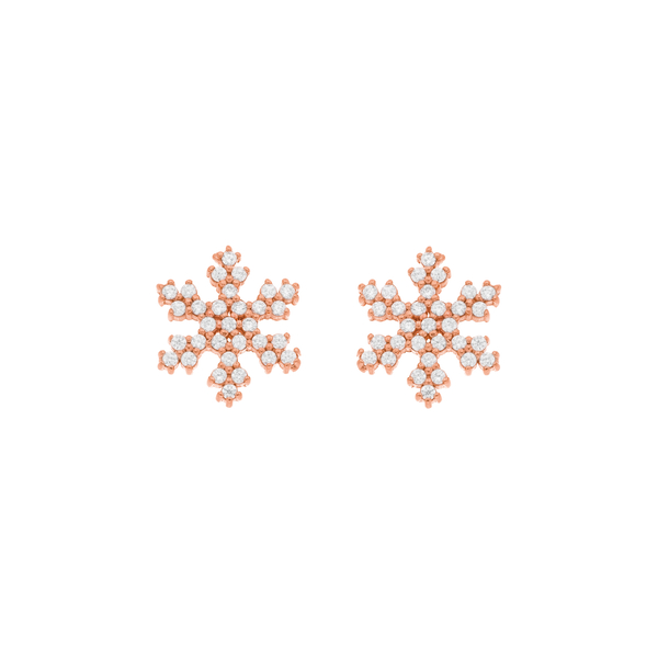 Leaf Jewelry Ohrstecker Snowflake, 18 K Rosegold vergoldet Speichern exportieren