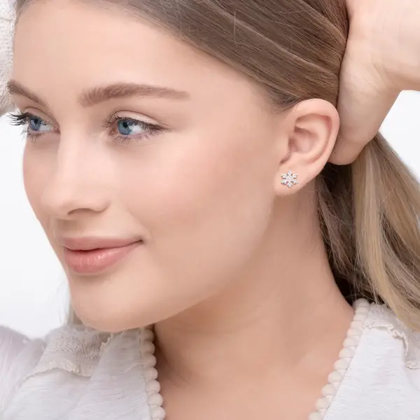 Leaf Jewelry Ohrstecker Snowflake, 18 K Rosegold vergoldet Speichern exportieren