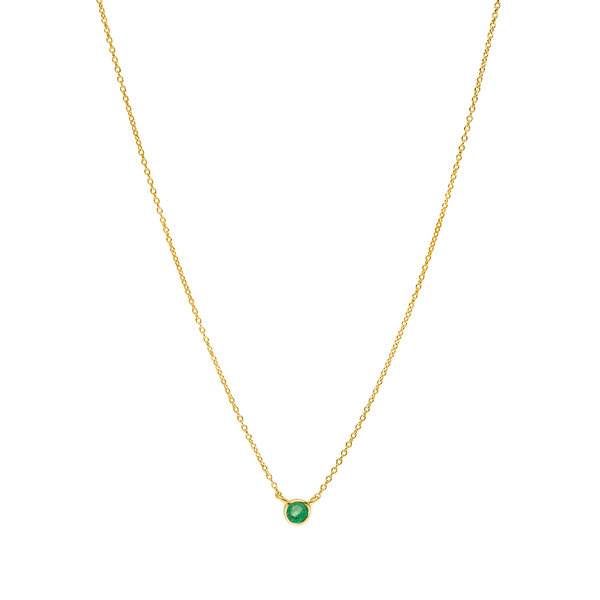 Leaf Jewelry Halskette Smaragd, 14K Gelbgold Meist gekauft