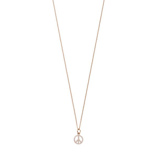Leaf Jewelry Halskette Peace mit Zirkonia, 18 K Rosegold vergoldet Fabrikpreis