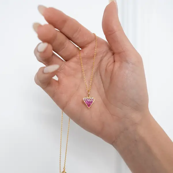 Leaf Jewelry Halskette Pink Valentine, 18 K Gelbgold vergoldet Sonderangebot