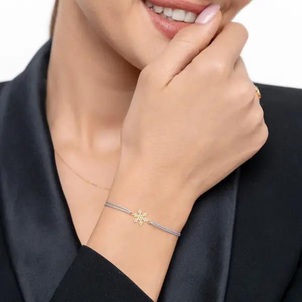 Leaf Jewelry Glücksarmband Snowflake, 18 K Gelbgold vergoldet, Beige Rabatt