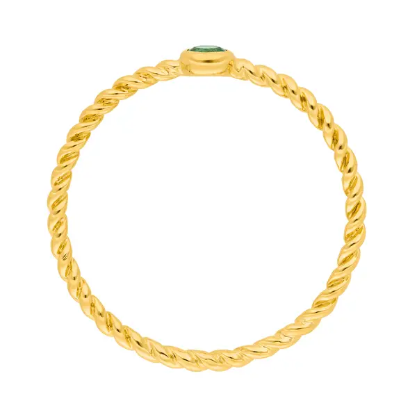 Leaf Jewelry Ring Twist Smaragd, 14K Gelbgold Versandkostenfrei