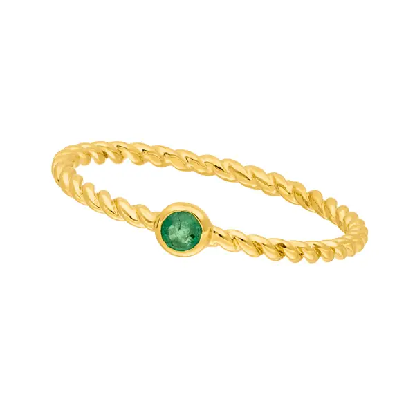 Leaf Jewelry Ring Twist Smaragd, 14K Gelbgold Versandkostenfrei