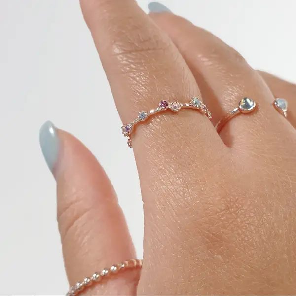Leaf Jewelry Silber Ring, Eternity Gems, Gelbgold Preisnachlass