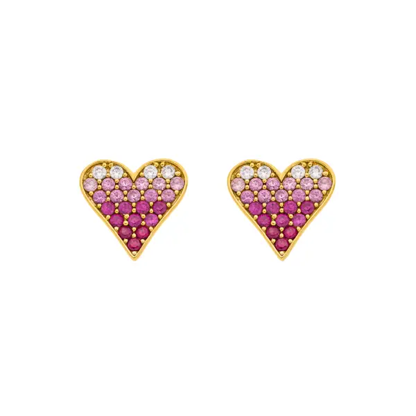 Leaf Jewelry Ohrstecker Pink Valentine, 18 K Gelbgold vergoldet Cyber Monday