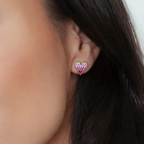 Leaf Jewelry Ohrstecker Pink Valentine, 18 K Gelbgold vergoldet Cyber Monday