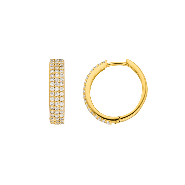 Leaf Jewelry Creole Shiny mit Zirkonia, 18 K Gelbgold vergoldet Muttertagsangebot