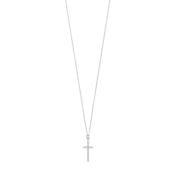 Leaf Jewelry Halskette Kreuz mit Zirkonia, 925 Sterlingsilber Lagerräumung
