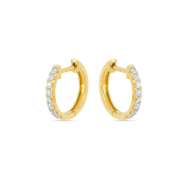 Leaf Jewelry Creole mit Diamanten, 18K Gelbgold Top Angebot