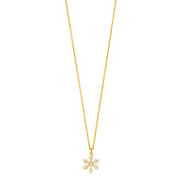 Leaf Jewelry Halskette Snowflake, 18 K Gelbgold vergoldet Online Outlet