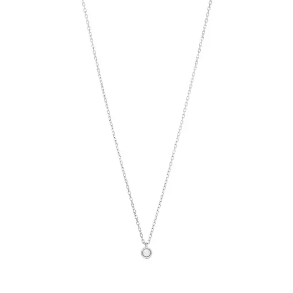 Leaf Jewelry Halskette Pure mit Perle, 925 Sterlingsilber, rhodiniert Tägliche Deals