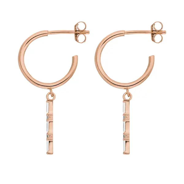 Leaf Jewelry Creole ICE CUBE, 18 K Rosegold vergoldet Riesige Ersparnisse