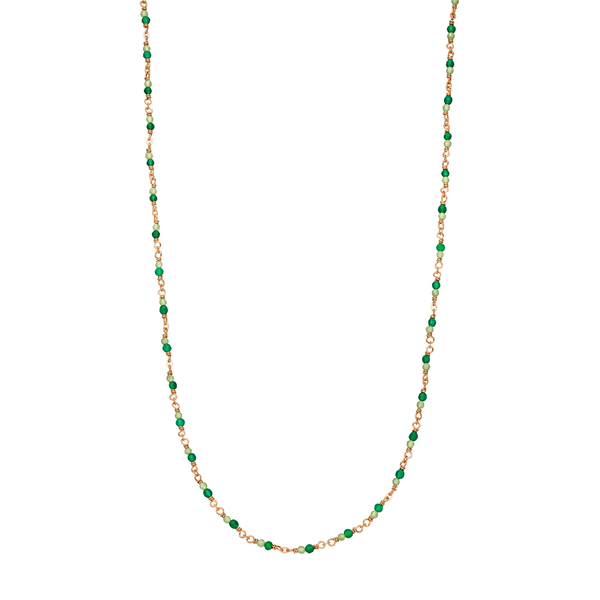 Leaf Jewelry Halskette Grüner Achat, 18 K Rosegold vergoldet Begrenzte Freigabe
