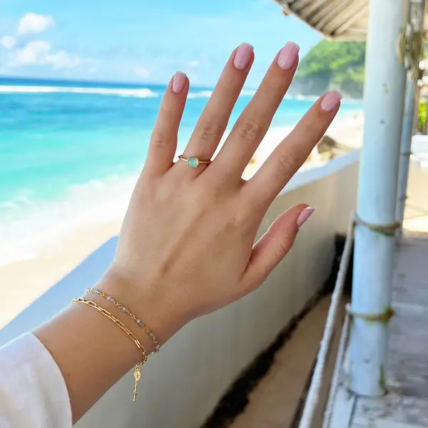 Leaf Jewelry Armkette Rubin, 18 K Rosegold vergoldet 50% Rabatt für begrenzte Zeit
