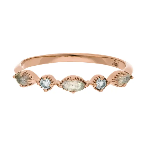 Leaf Jewelry Silber Ring, Oval Gems, Rosegold Angebote