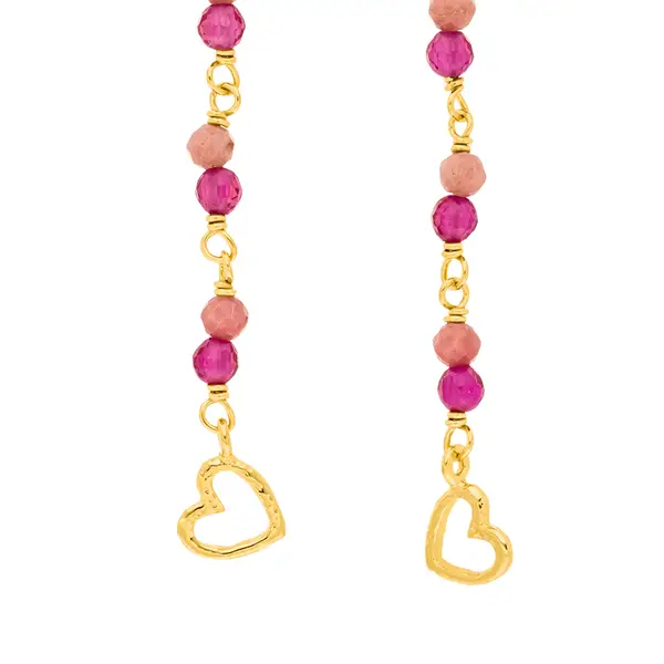 Leaf Jewelry Ohrhänger Rubin, 18 K Gelbgold vergoldet Kostenloser Versand