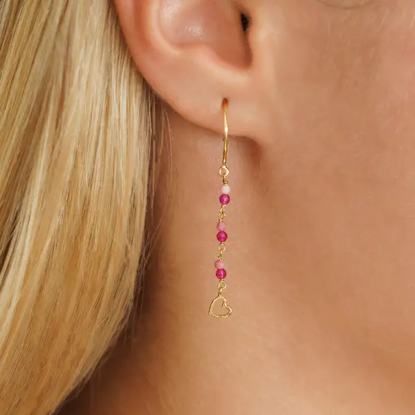 Leaf Jewelry Ohrhänger Rubin, 18 K Gelbgold vergoldet Kostenloser Versand