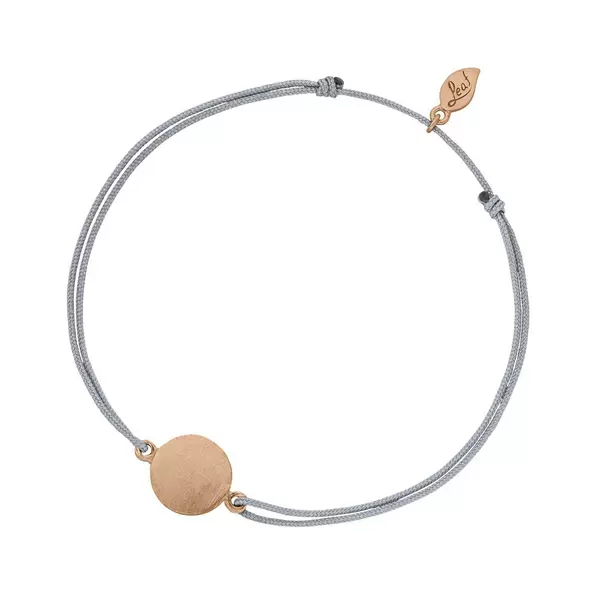 Leaf Jewelry Glücksbändchen Slices, Silber rosé vergoldet, Grau Versandkostenfrei