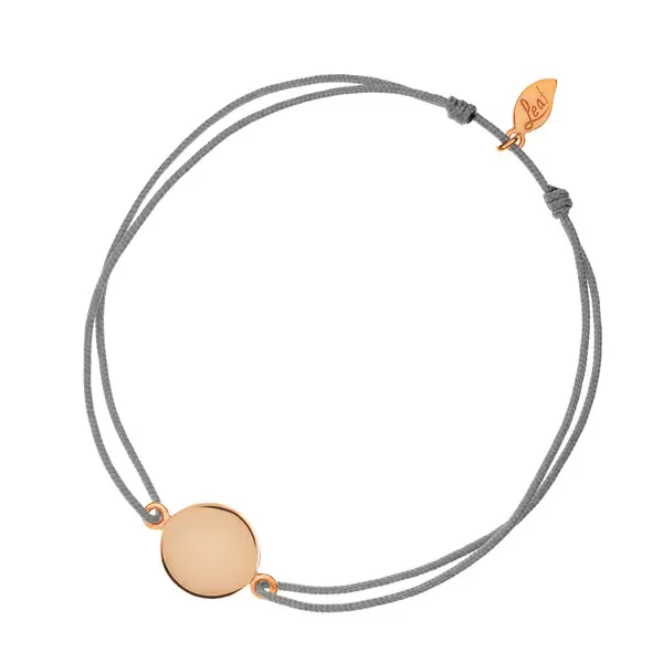 Leaf Jewelry Glücksbändchen Slices, Silber rosé vergoldet, Grau Versandkostenfrei