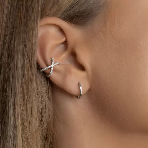 Leaf Jewelry Mini-Klappcreolen, 18 K Rosegold vergoldet Preisnachlass
