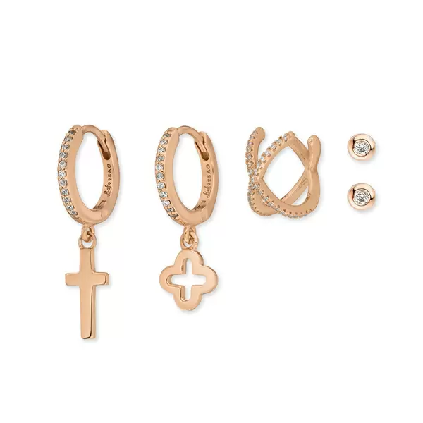 Leaf Jewelry Ear Mix, 5-er Set, 18 K Rosegold vergoldet Black Friday