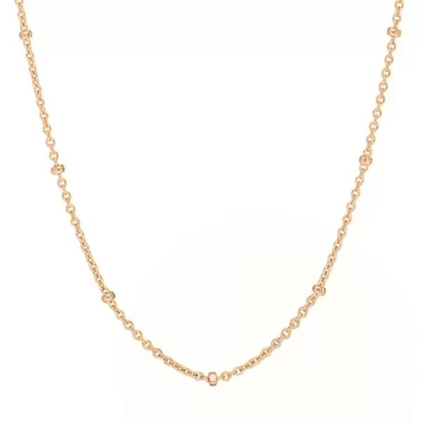 Leaf Jewelry Gliederkette mit Kugeln, 55cm, 18 K Rosegold vergoldet Online Outlet