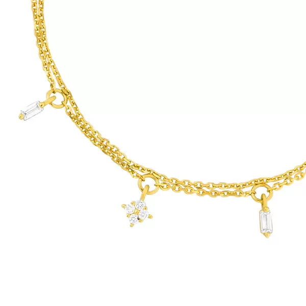 Leaf Jewelry Armkette CRYSTAL, 18 K Gelbgold vergoldet Blitzangebot