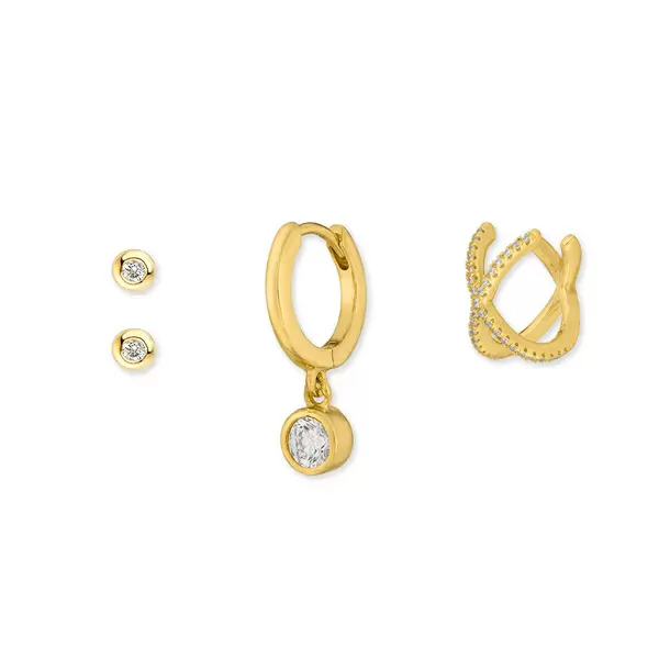 Leaf Jewelry Ear Mix, 4-er Set, 18 K Gelbgold vergoldet Bestseller
