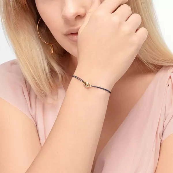 Leaf Jewelry Glücksbändchen Cowrie Shell, 18 K Rosegold vergoldet, Navy Saisonale Angebote
